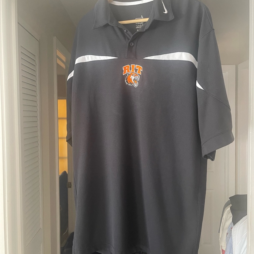 Nike Black Polo Shirt with Sporty Accents Team RIT